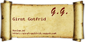 Girst Gotfrid névjegykártya